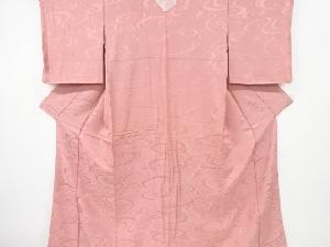 未使用品　竜田川模様織り出し一つ紋色無地着物